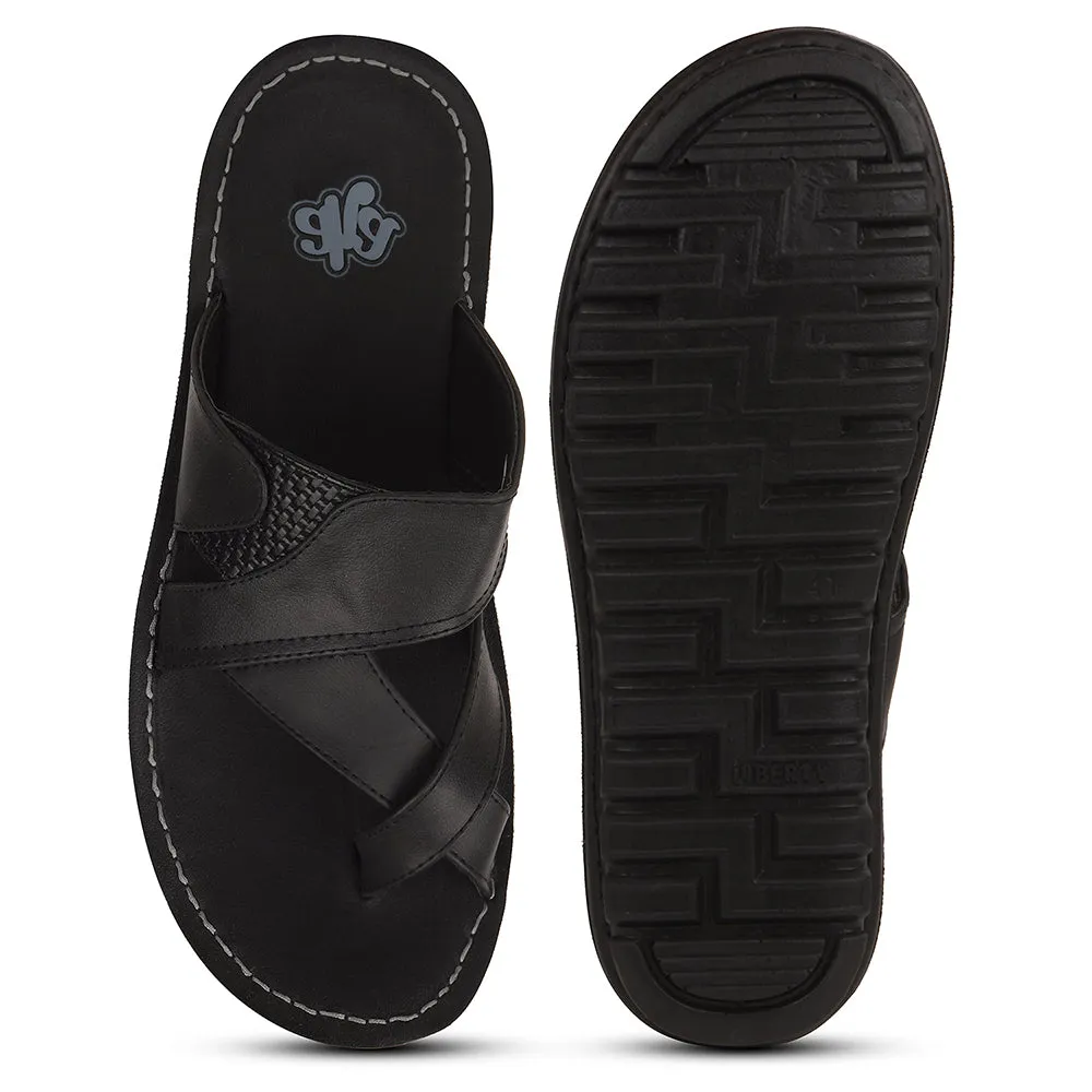 A-HA Schwarze Bequeme Hausschuhe Für Herren 2137-50 Von Liberty