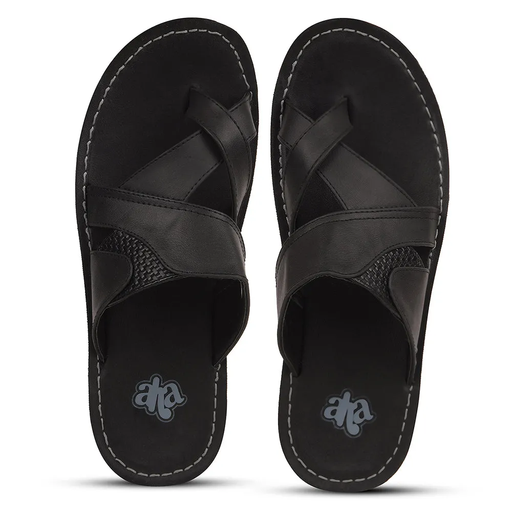 A-HA Schwarze Bequeme Hausschuhe Für Herren 2137-50 Von Liberty