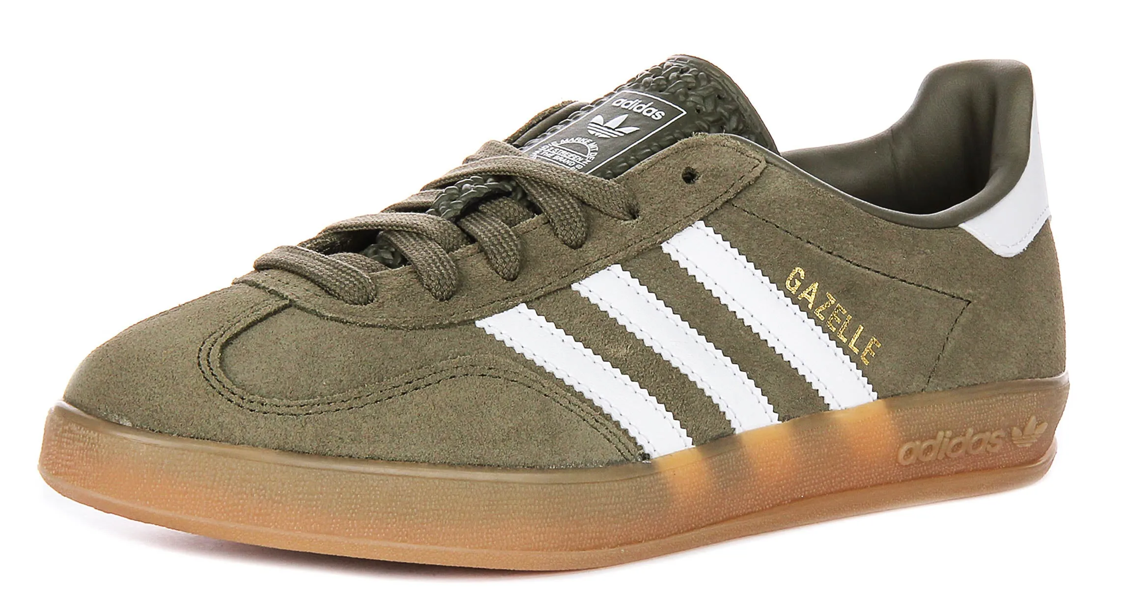 Adidas Gazelle Indoor In Oliv Weiß Schuhe Adidas