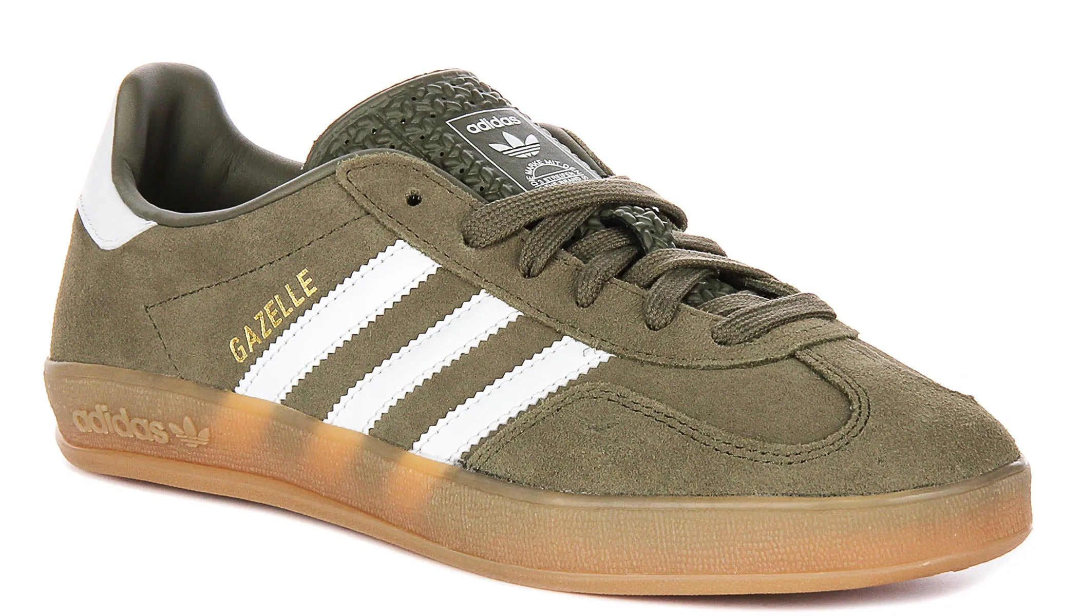 Adidas Gazelle Indoor In Oliv Weiß Schuhe Adidas