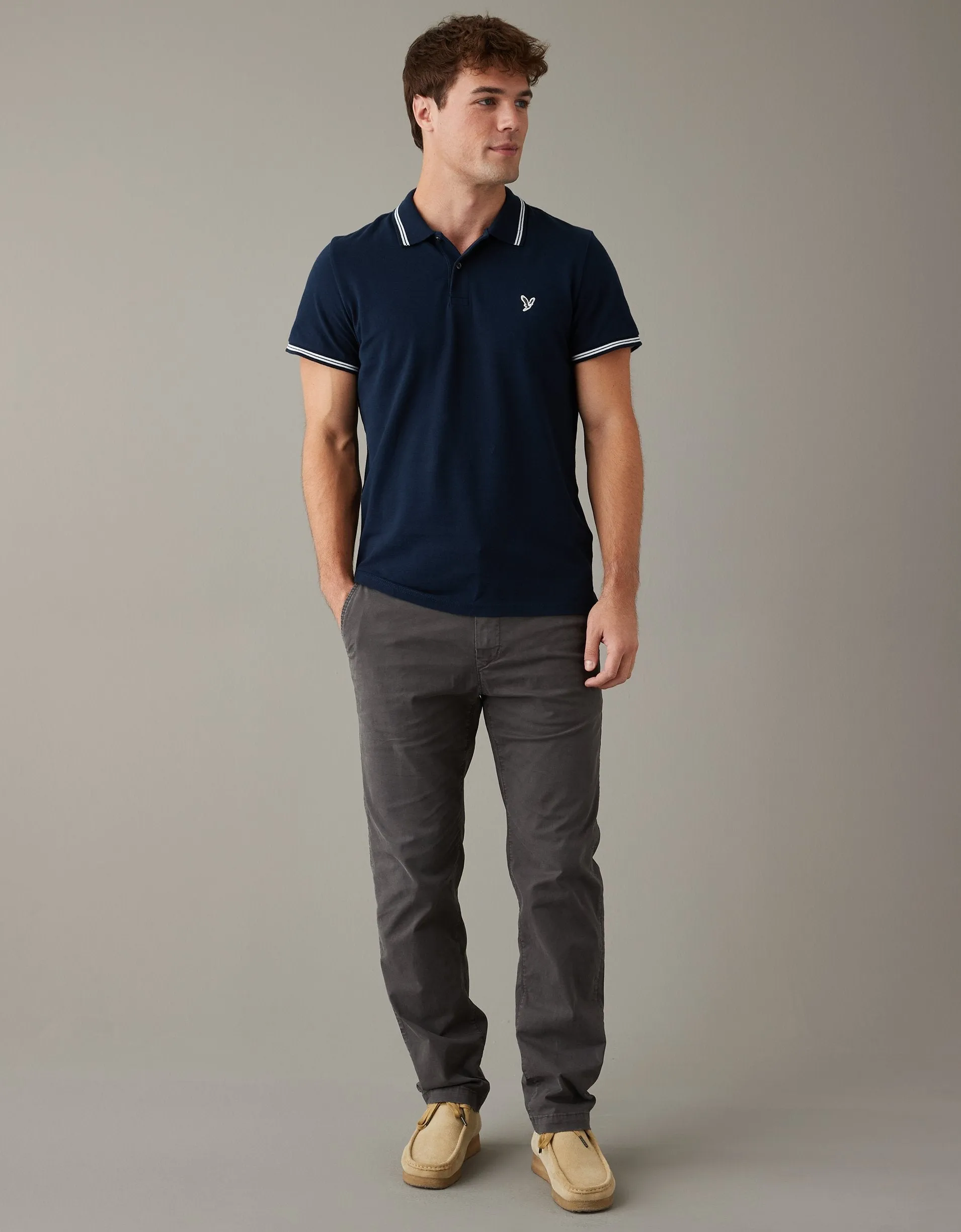 AE Flex Athletic Straight Lived-In Khaki Hose