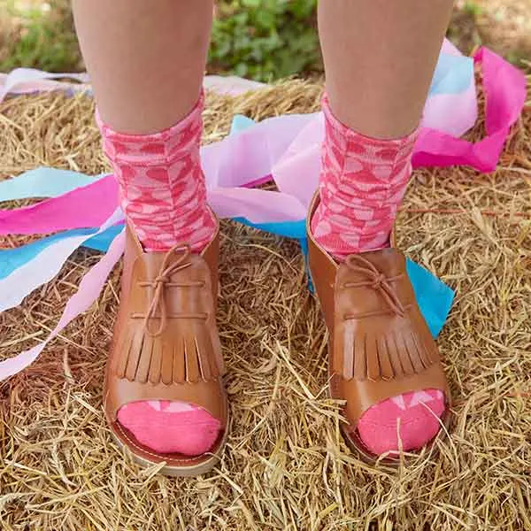 Agnes Kilted Kids Sandale Braun Gebürstetes Leder