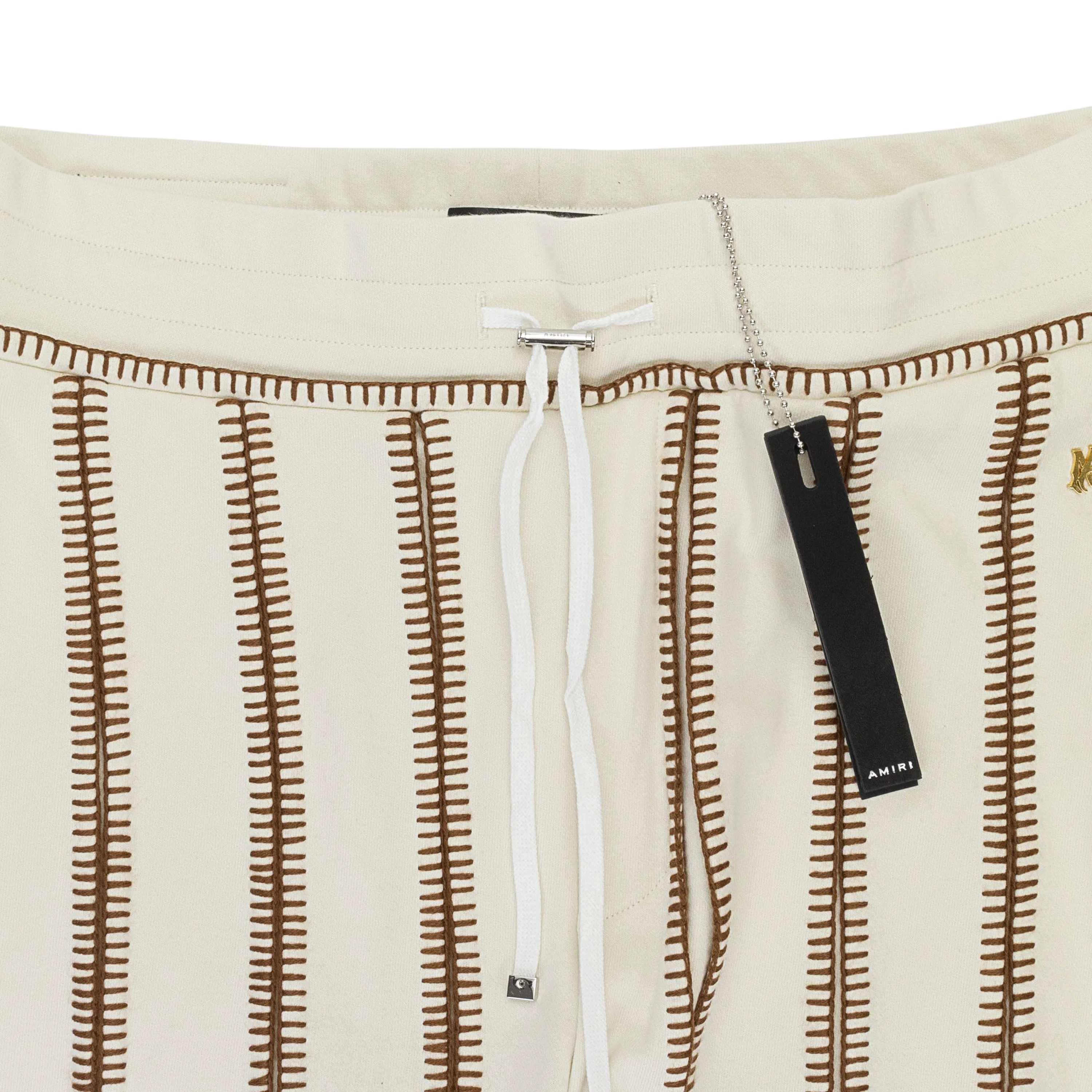 AMIRI STITCH FLARE COTTON ALABASTER TRACK HOSE