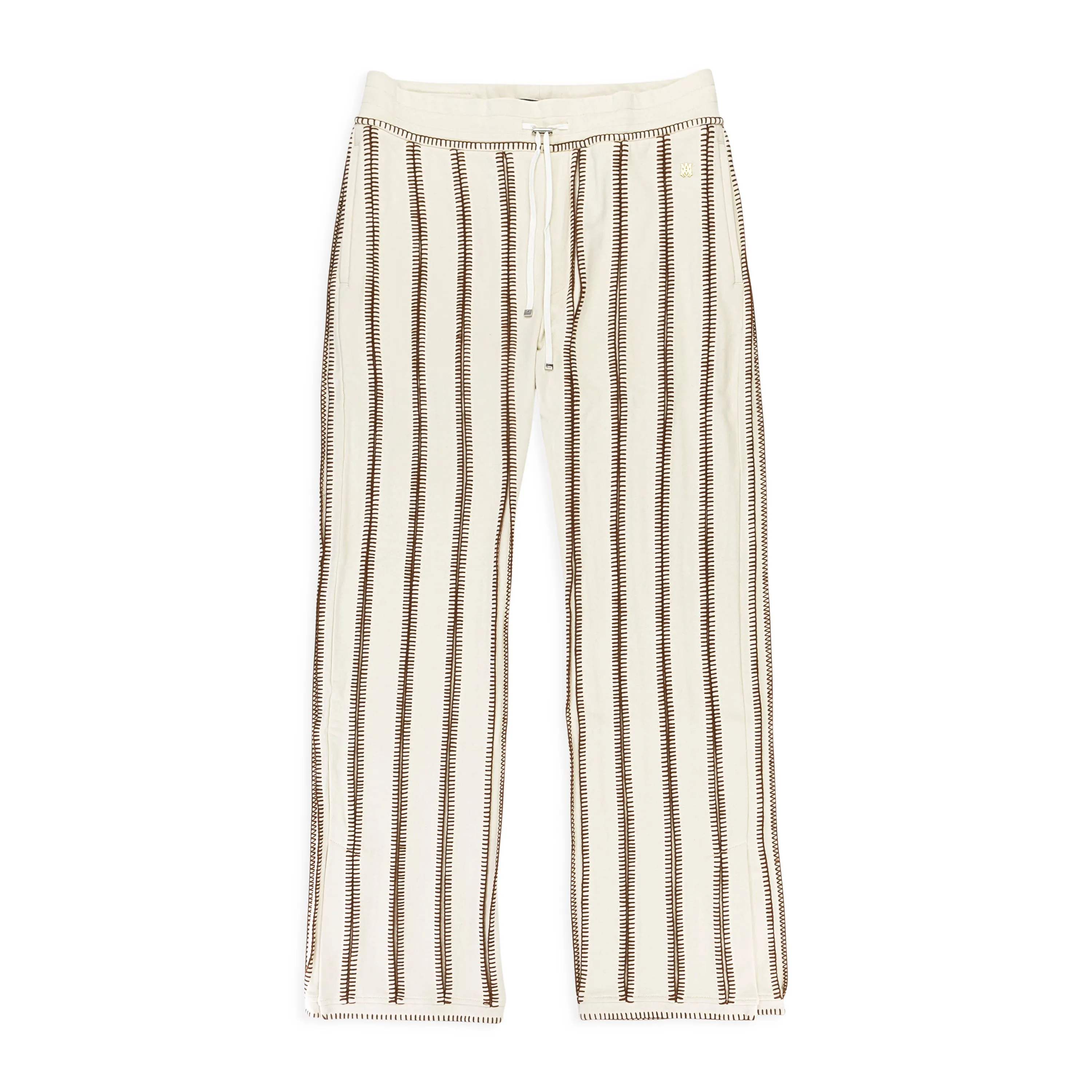 AMIRI STITCH FLARE COTTON ALABASTER TRACK HOSE