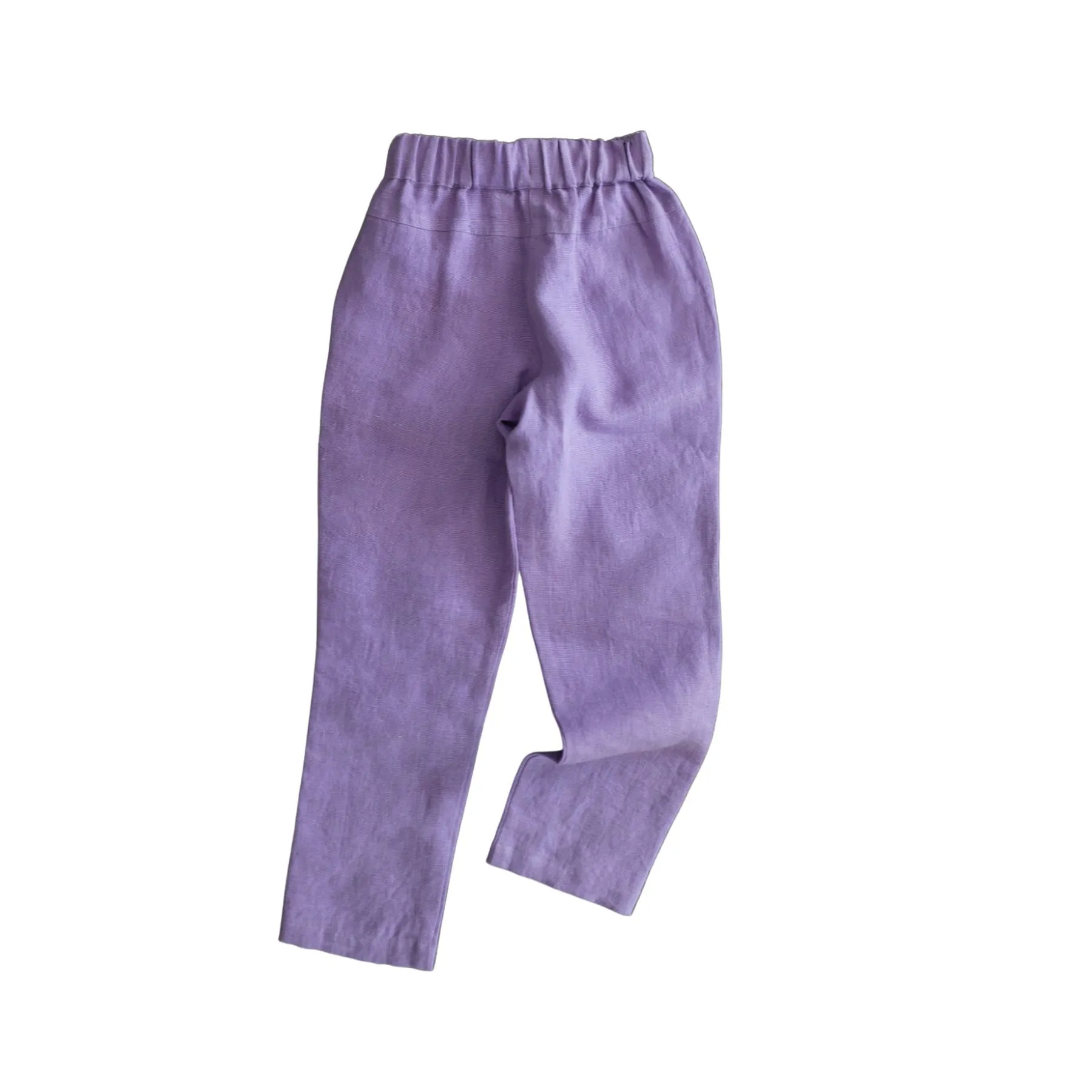 Aschefarbene Leinenhose - Flieder