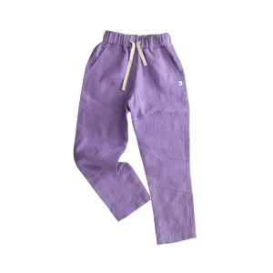 Aschefarbene Leinenhose - Flieder