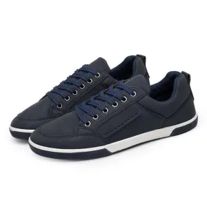 Herbst-Sneaker in Uni-Farbe für Männer, bequeme Low-Top-Schuhe mit Schnürung