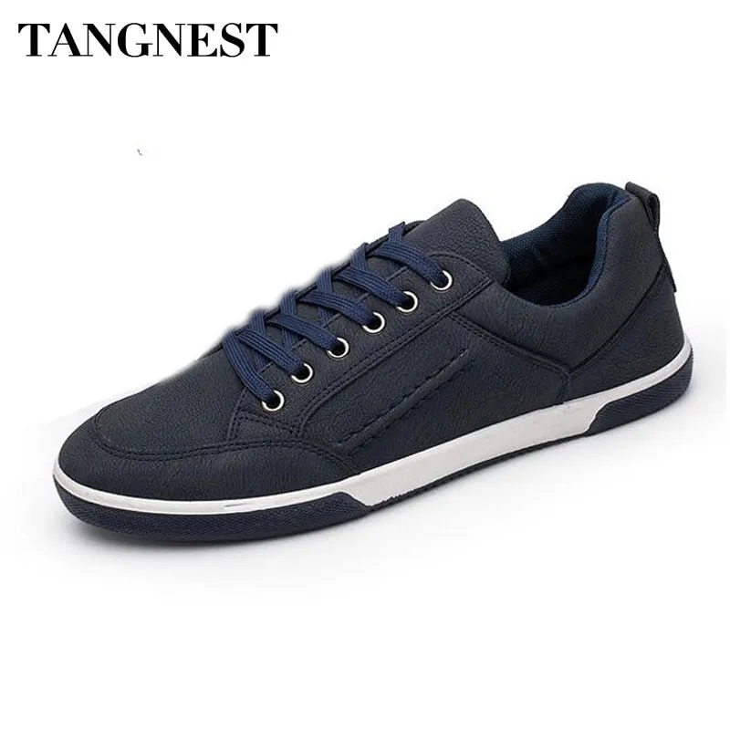 Herbst-Sneaker in Uni-Farbe für Männer, bequeme Low-Top-Schuhe mit Schnürung