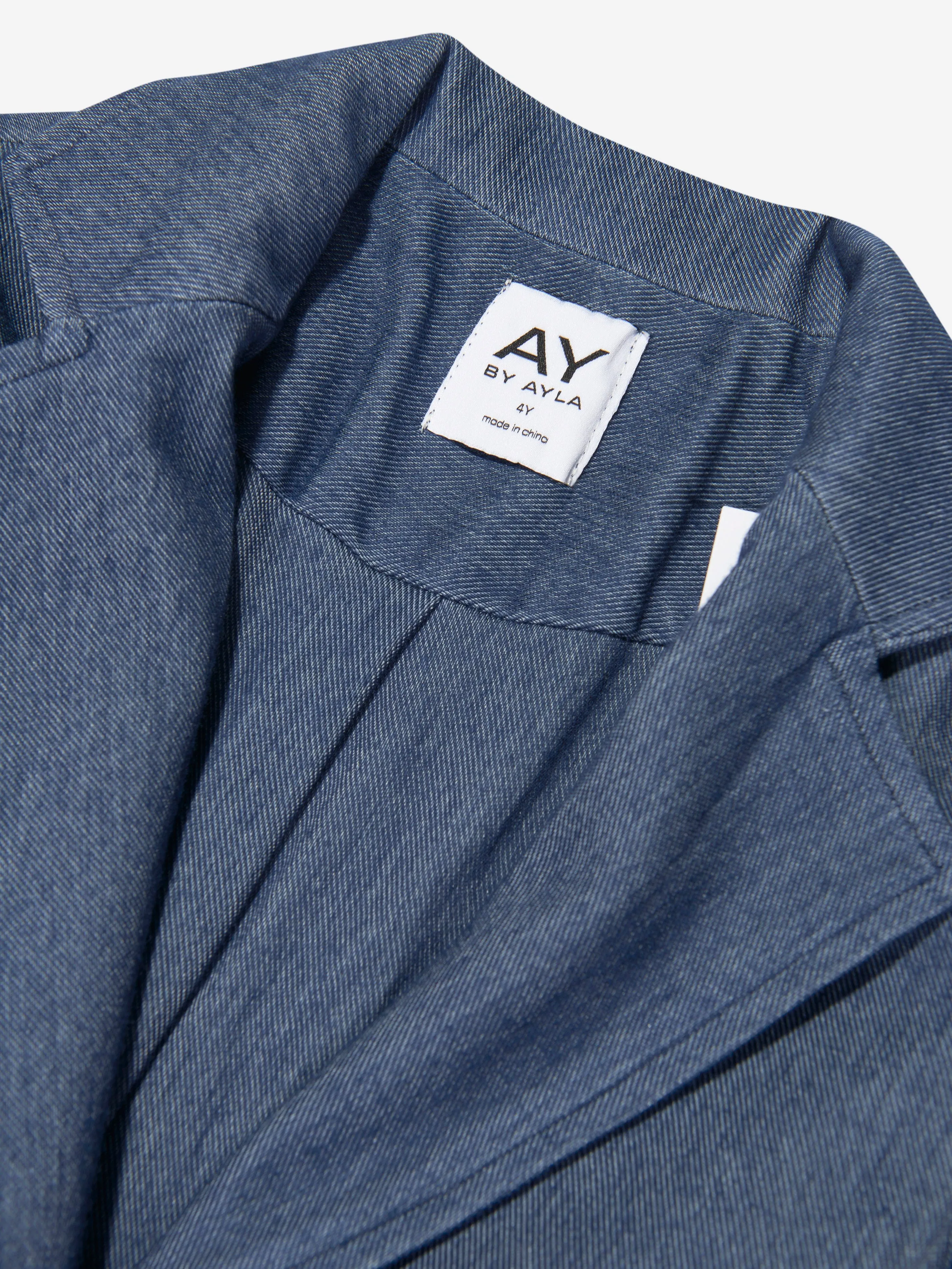 AY von AYLA Mädchen Denim Look Gürtel Trenchcoat in Blau