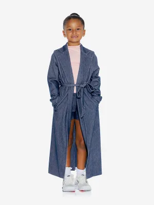 AY von AYLA Mädchen Denim Look Gürtel Trenchcoat in Blau
