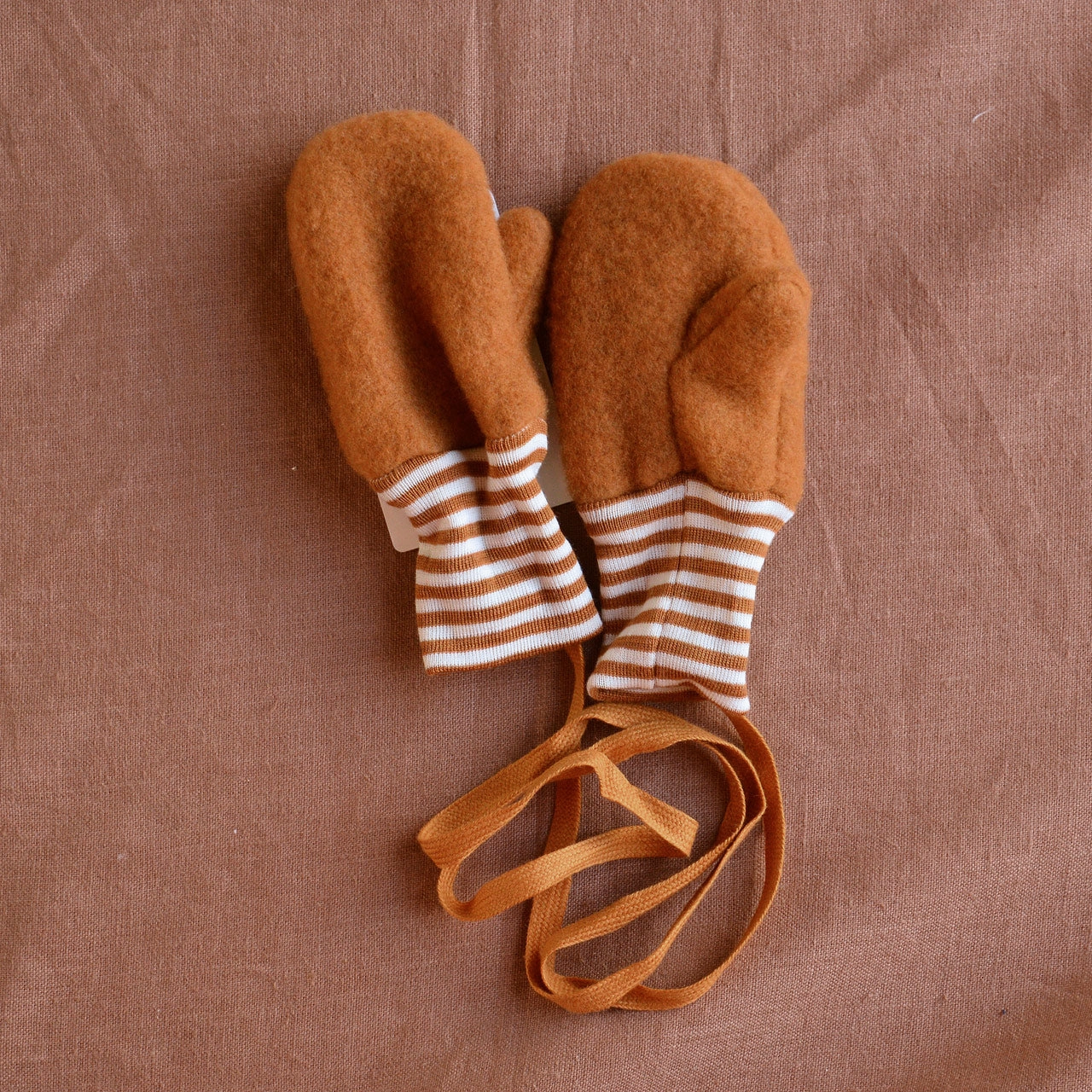 Baby Mittens - Wool Fleece - Stripes (9m-3y)