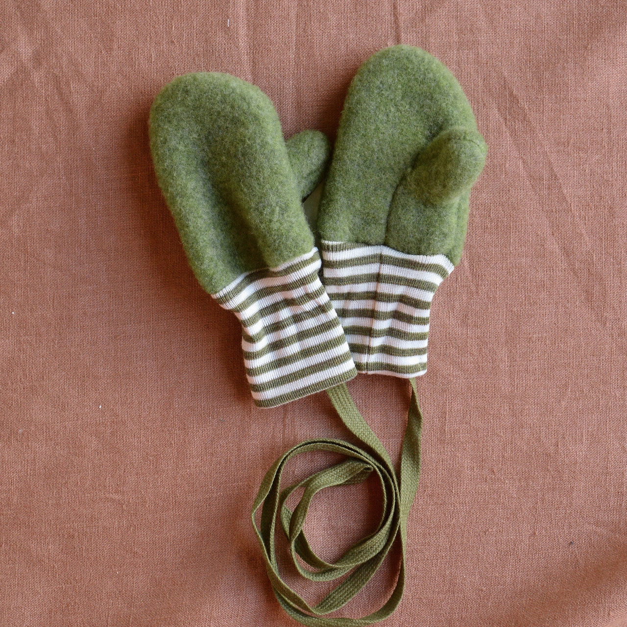 Baby Mittens - Wool Fleece - Stripes (9m-3y)