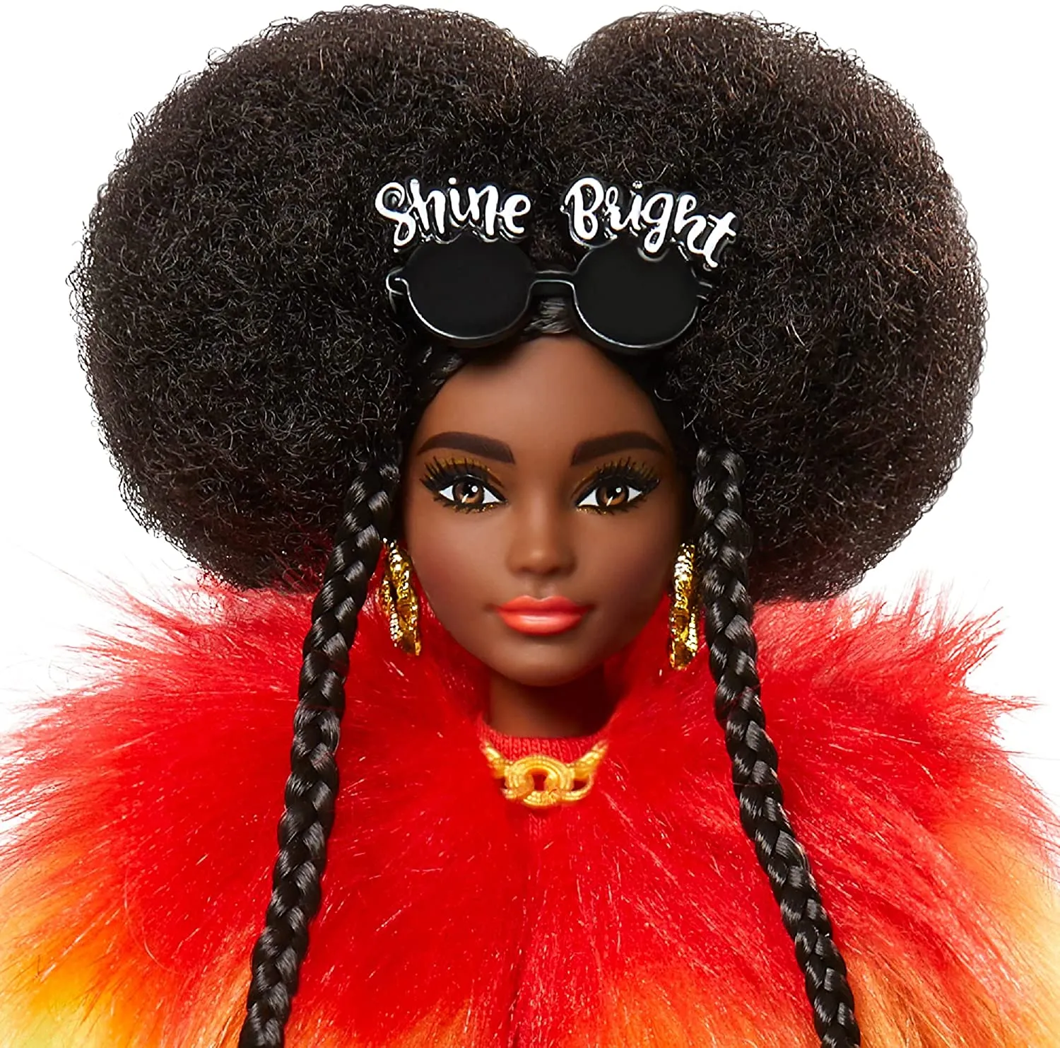 Barbie Puppe Extra mit Regenbogenmantel und Haustierhund Spielzeug