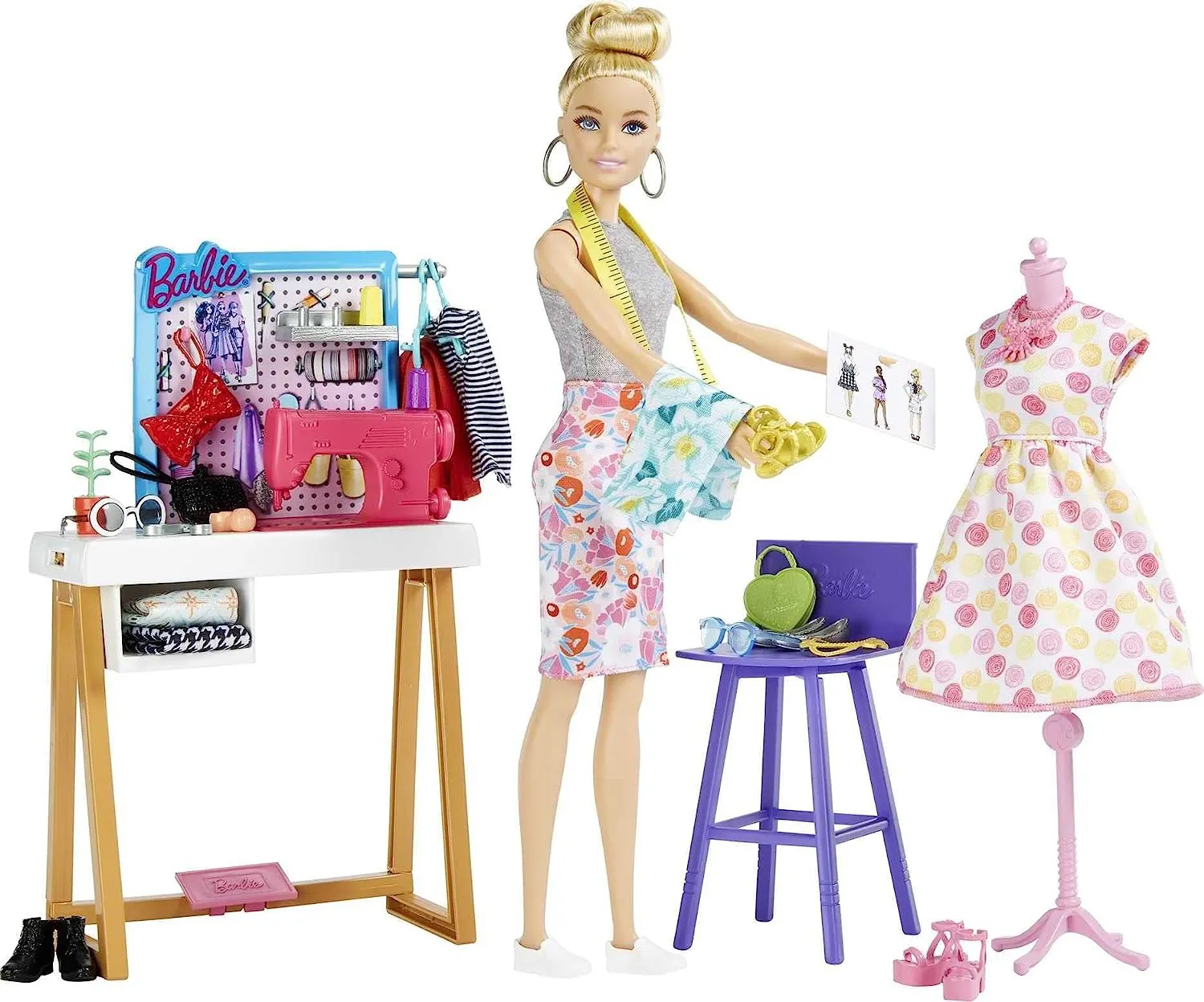 Barbie Puppen Barbie Modedesigner-Puppe (12 Zoll/30,40 cm) & Studio, 25  Design- & Modeaccessoires