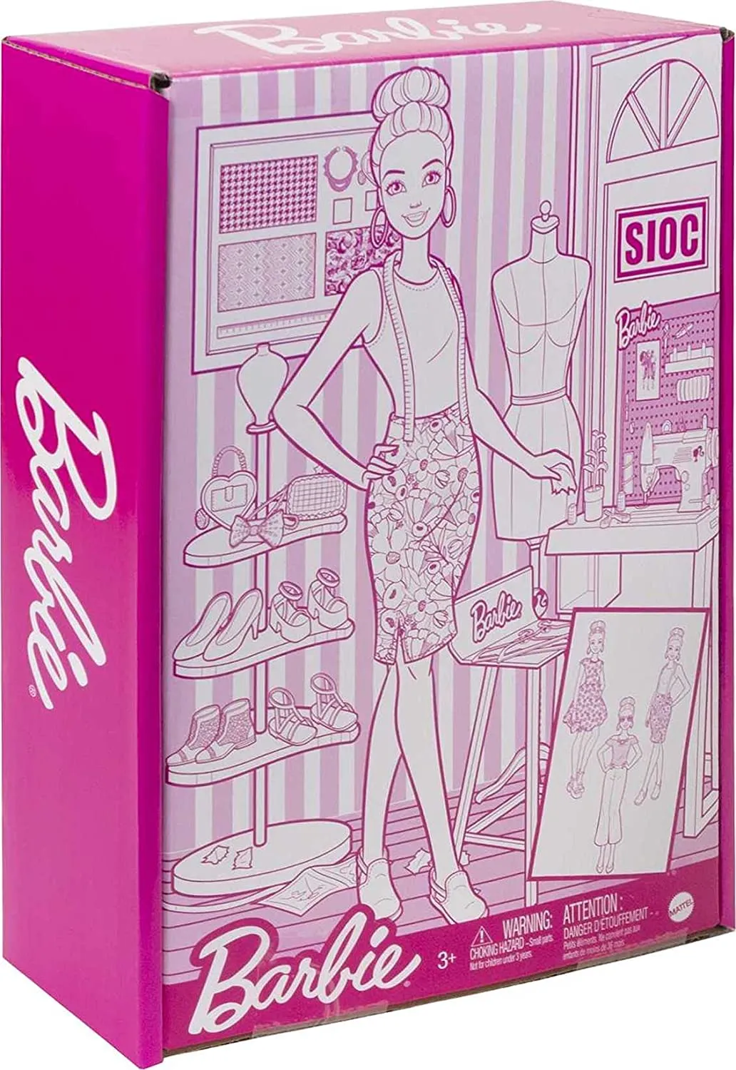 Barbie Puppen Barbie Modedesigner-Puppe (12 Zoll/30,40 cm) & Studio, 25  Design- & Modeaccessoires
