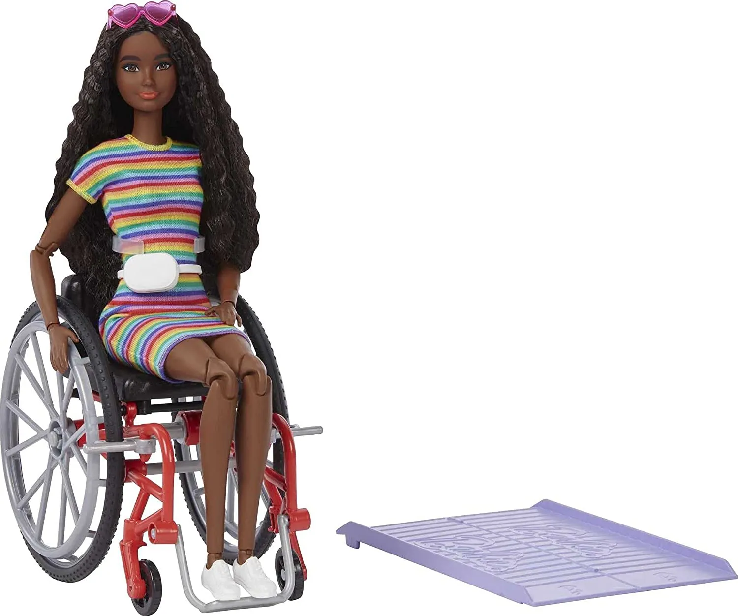 Barbie Puppe Barbie Fashionistas Puppe #166 mit Rollstuhl & gewellten braunen Haaren