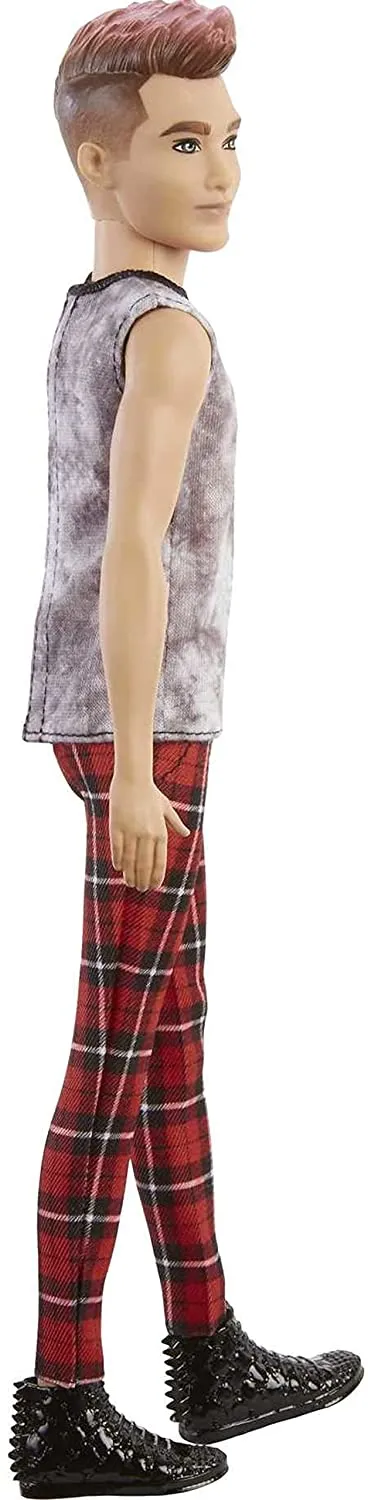 Barbie Spielzeug Barbie GVY29 Ken Fashionista Rocker Ken Puppe, Mehrfarbig, 32,39 cm*5,08 cm*10,16 cm