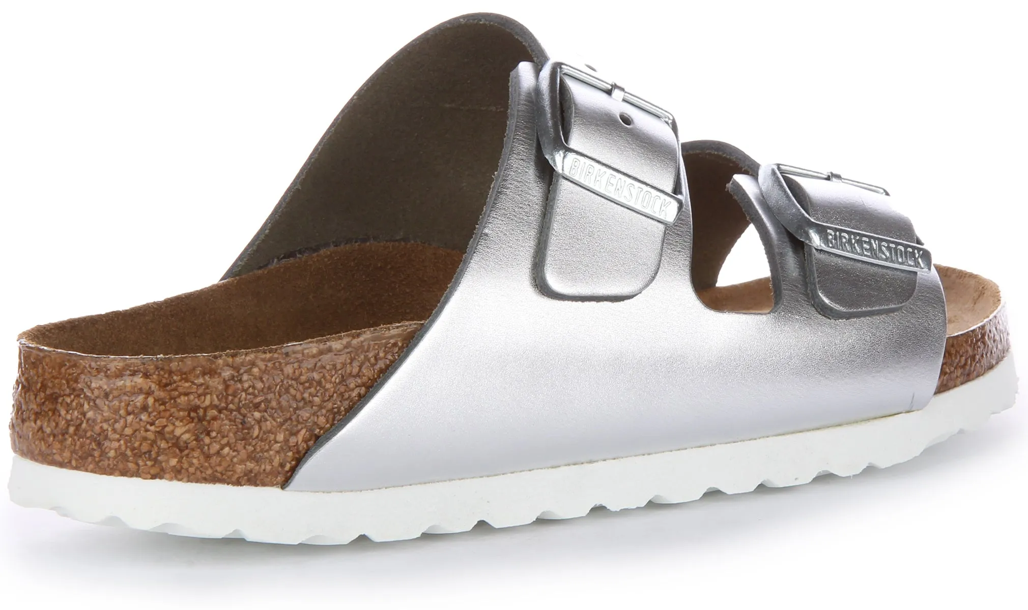 Birkenstock Arizona BS in Silber | Schmal geschnittene Sandalen Birkenstock