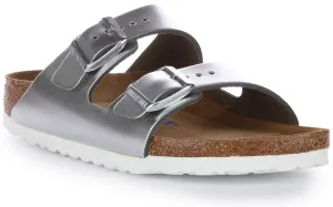 Birkenstock Arizona BS in Silber | Schmal geschnittene Sandalen Birkenstock