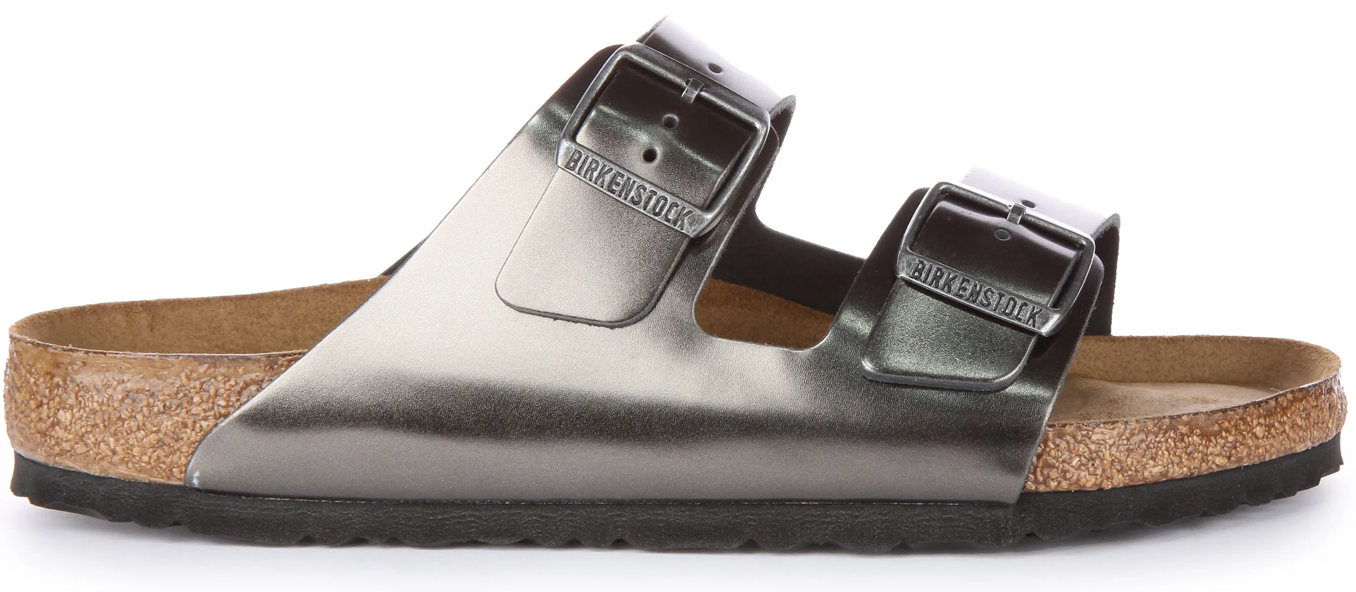 Birkenstock Arizona Naturleder SFB in Anthrazit | Regular Fit Schuhe Birkenstock