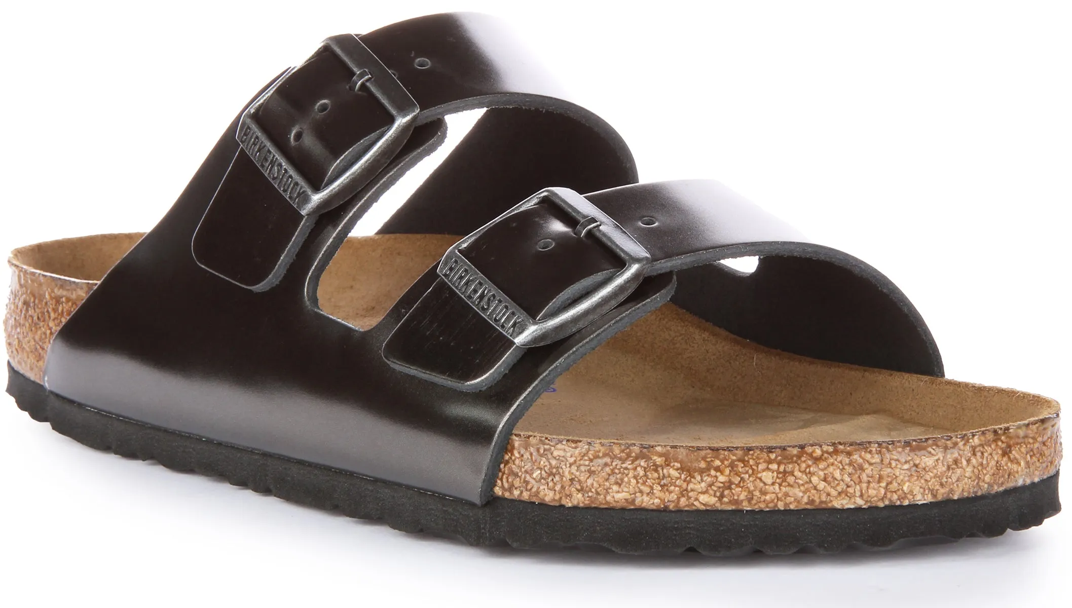 Birkenstock Arizona Naturleder SFB in Anthrazit | Regular Fit Schuhe Birkenstock
