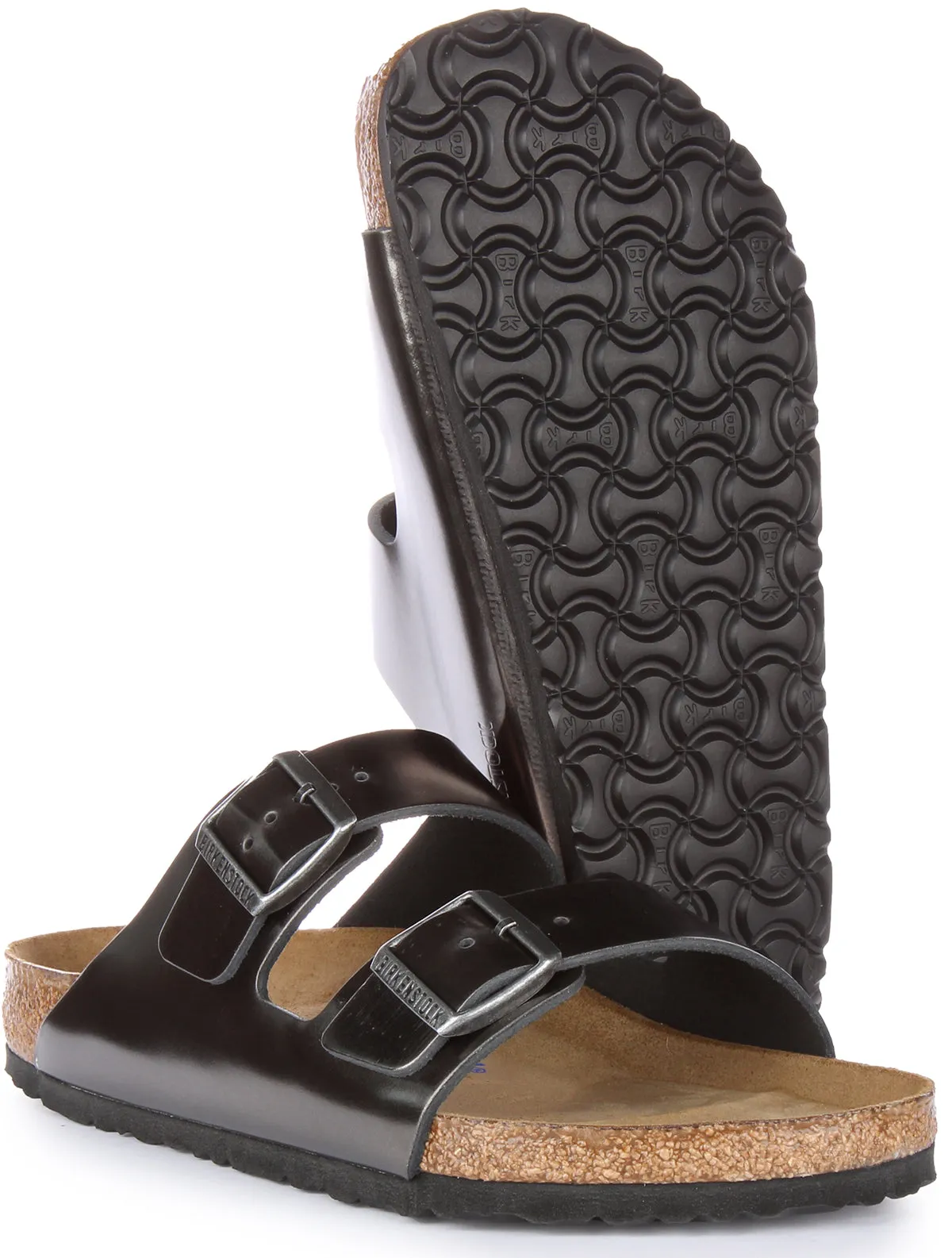 Birkenstock Arizona Naturleder SFB in Anthrazit | Regular Fit Schuhe Birkenstock