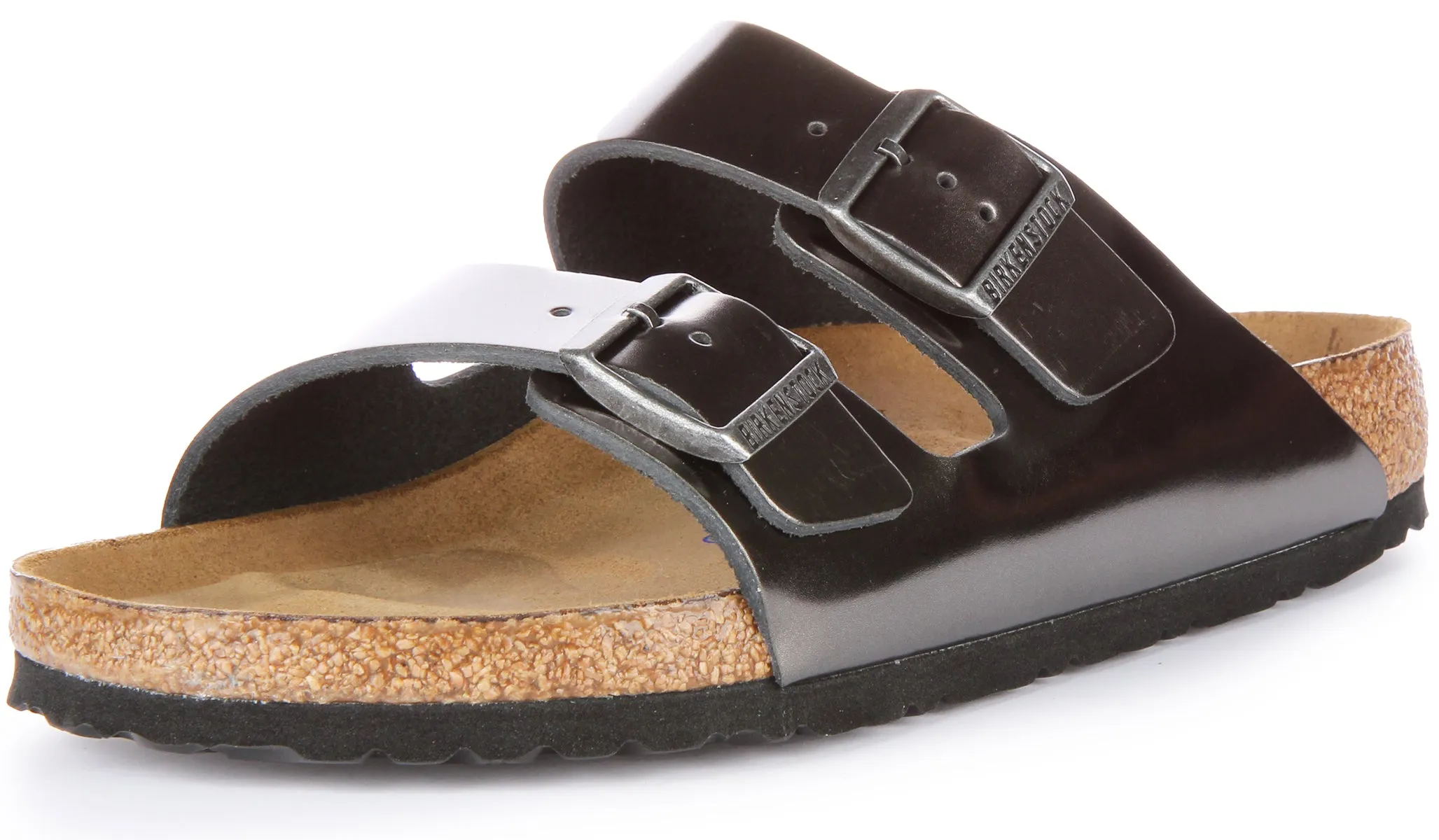 Birkenstock Arizona Naturleder SFB in Anthrazit | Regular Fit Schuhe Birkenstock
