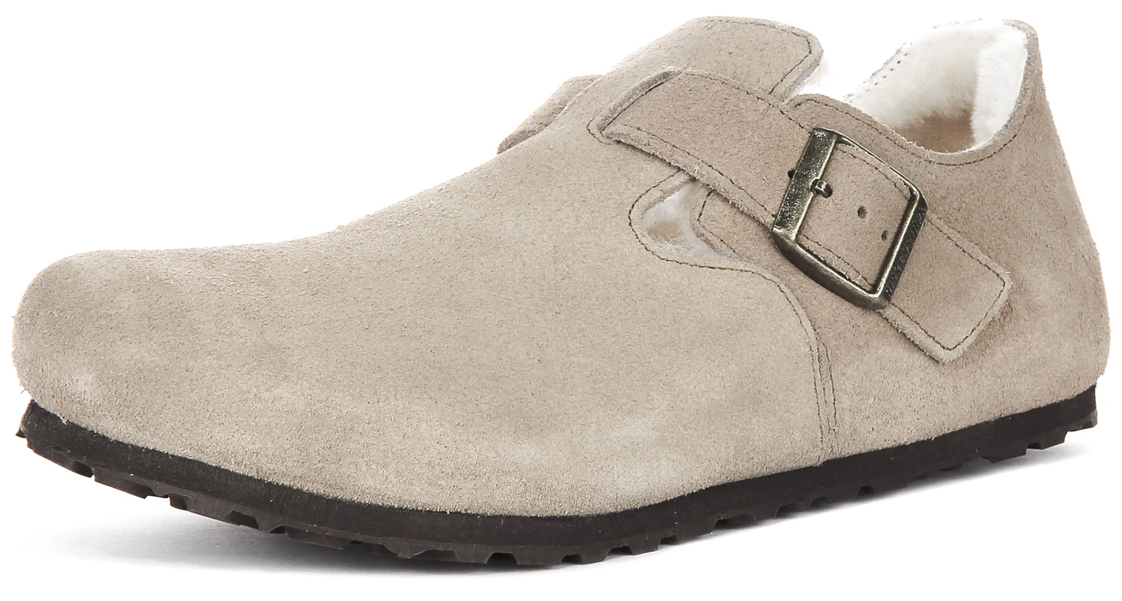 Birkenstock London Shearling In Taupe | Regular Fit Schuhe Birkenstock