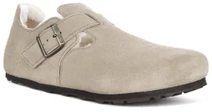 Birkenstock London Shearling In Taupe | Regular Fit Schuhe Birkenstock