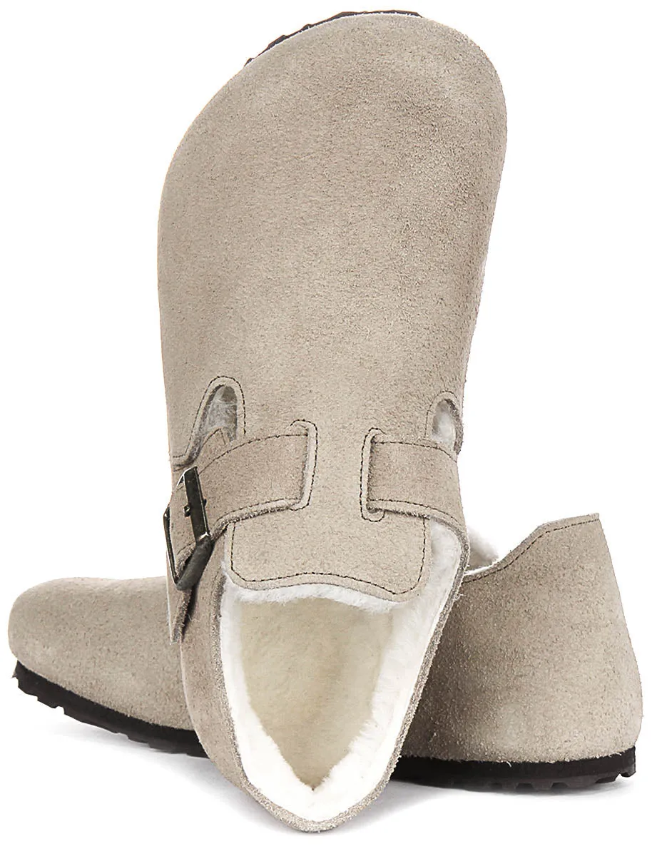 Birkenstock London Shearling In Taupe | Regular Fit Schuhe Birkenstock