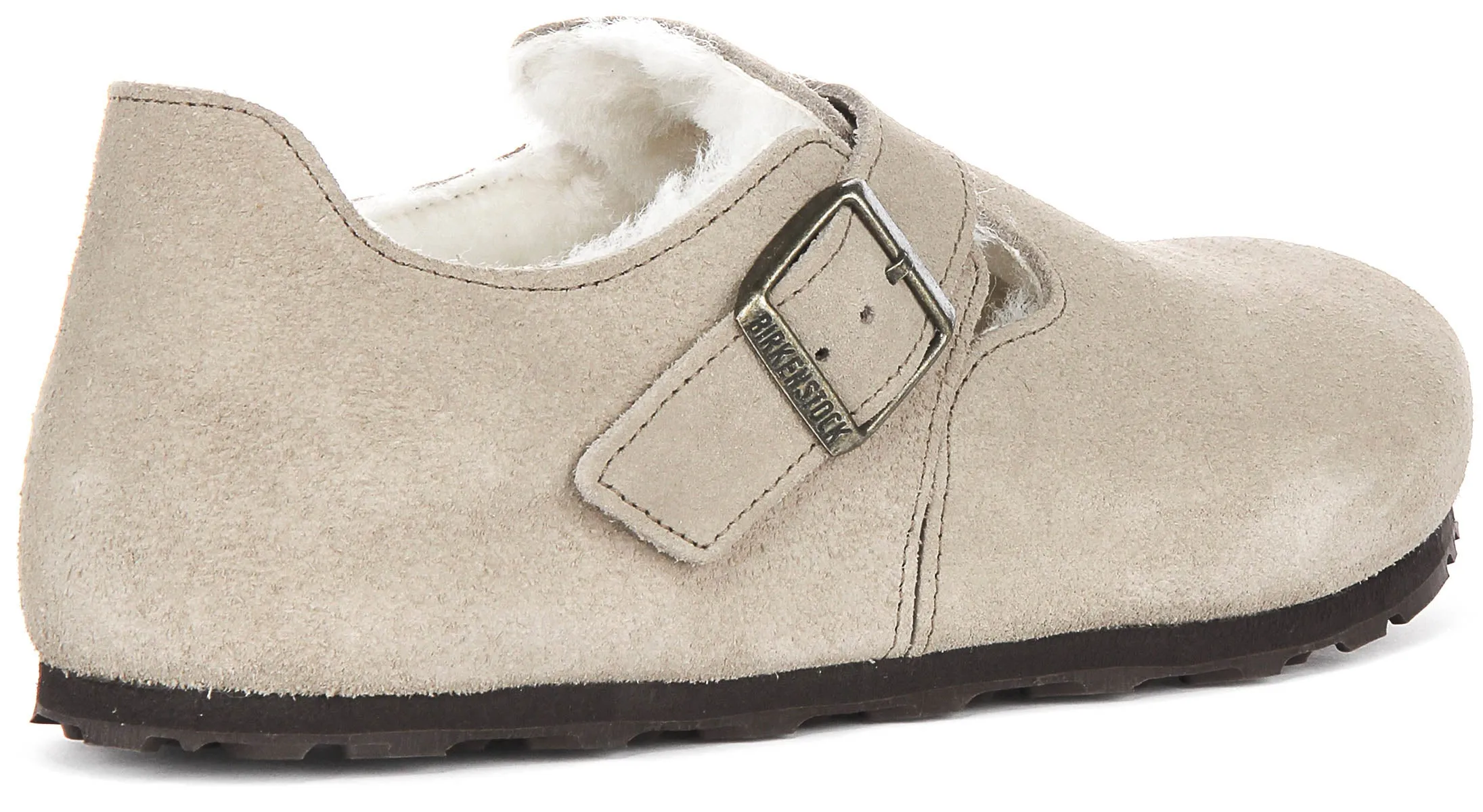 Birkenstock London Shearling In Taupe | Regular Fit Schuhe Birkenstock