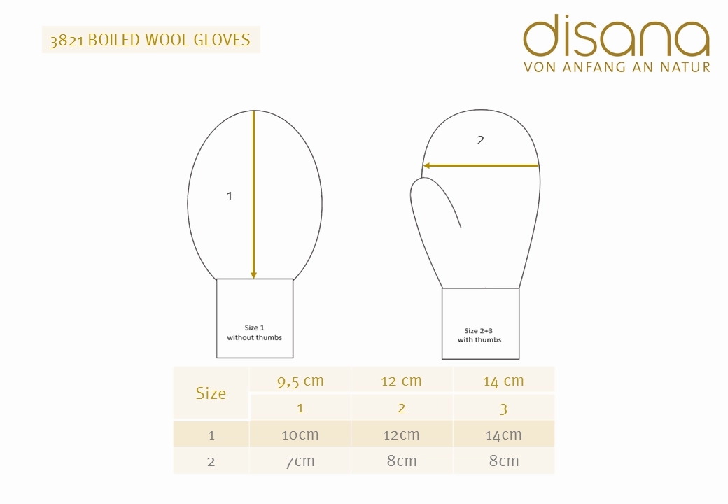Boiled Wool Mittens (0-6y)