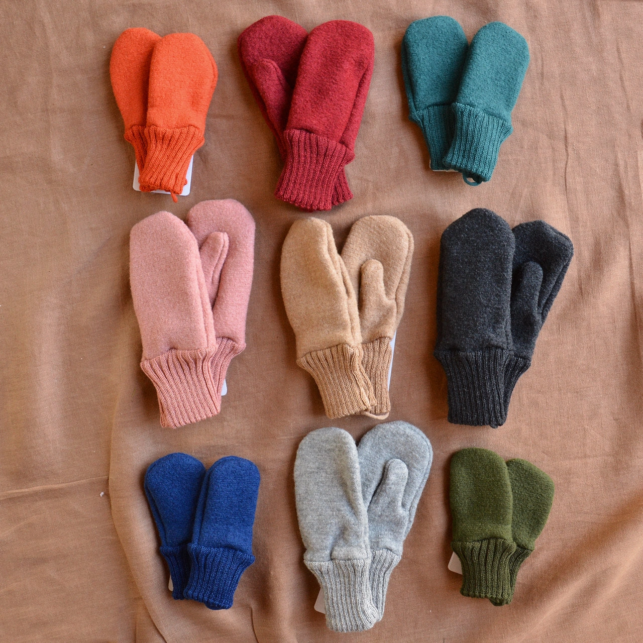 Boiled Wool Mittens (0-6y)