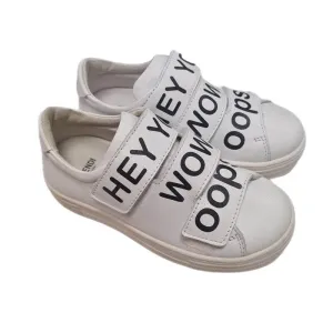 Jungen Weiße Leder 'HEY YOU' Riemchenpumps