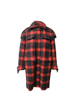 Burberry Karomuster Wintermantel aus rotem Wollstoff