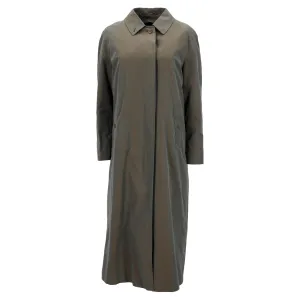 Burberry Vintage Einreihiger Trenchcoat aus grüner Wolle