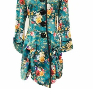 Knöpfbares Kleid mit Mantel in Türkis