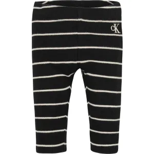 Calvin Klein Ck Schwarz/ Whitecap Grau Streifen Gestreifte Rippen Leggings Calvin Klein