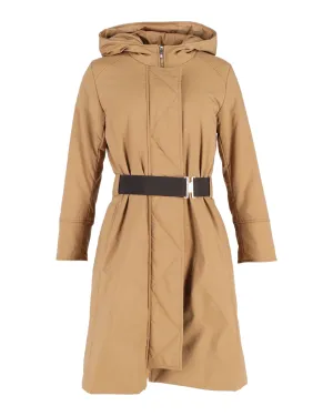 Carolina Herrera Kapuzenmantel mit Gürtel in Beige Polyester