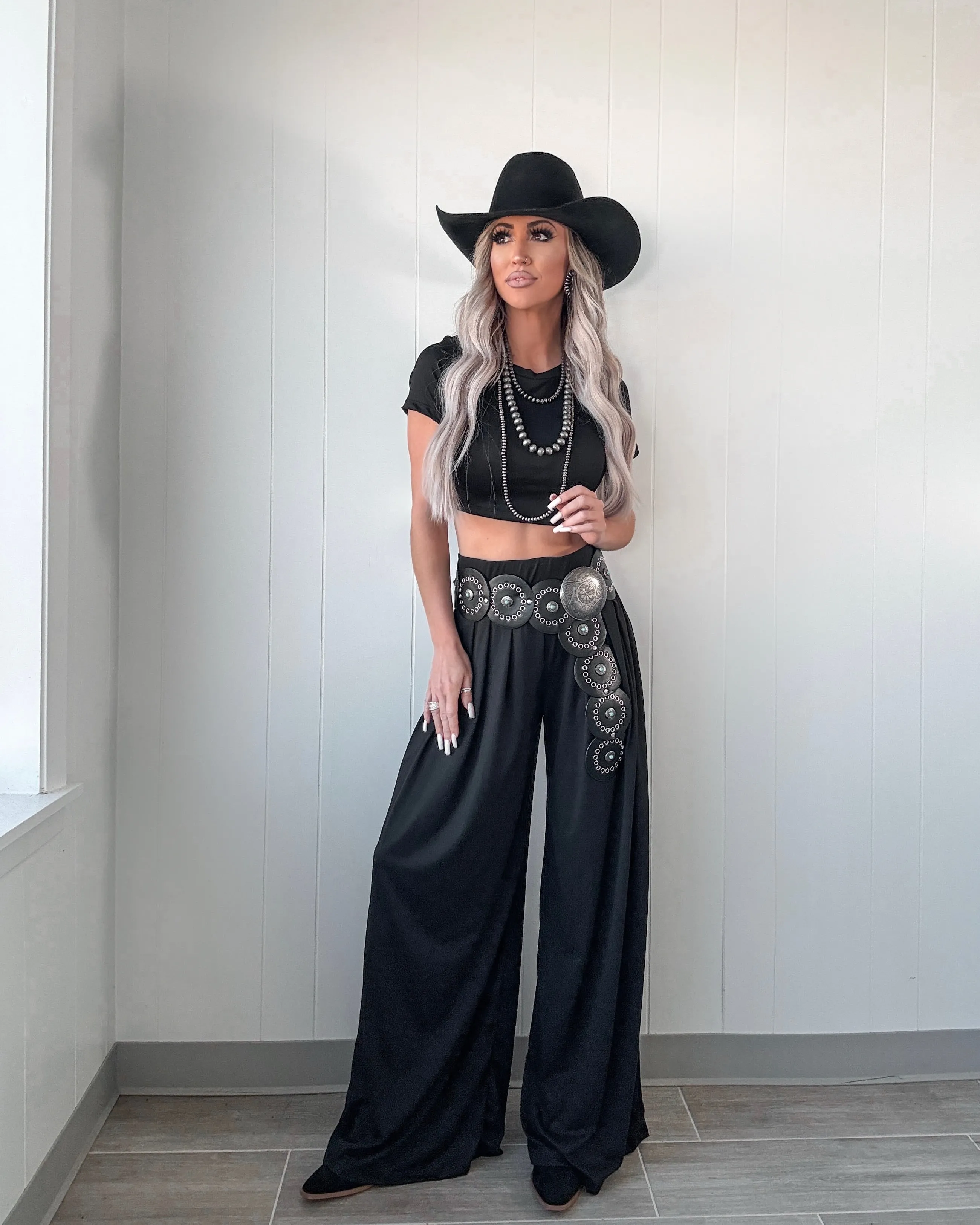 Lässig cooles Top und Hosen-Set - Schwarz