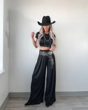 Lässig cooles Top und Hosen-Set - Schwarz