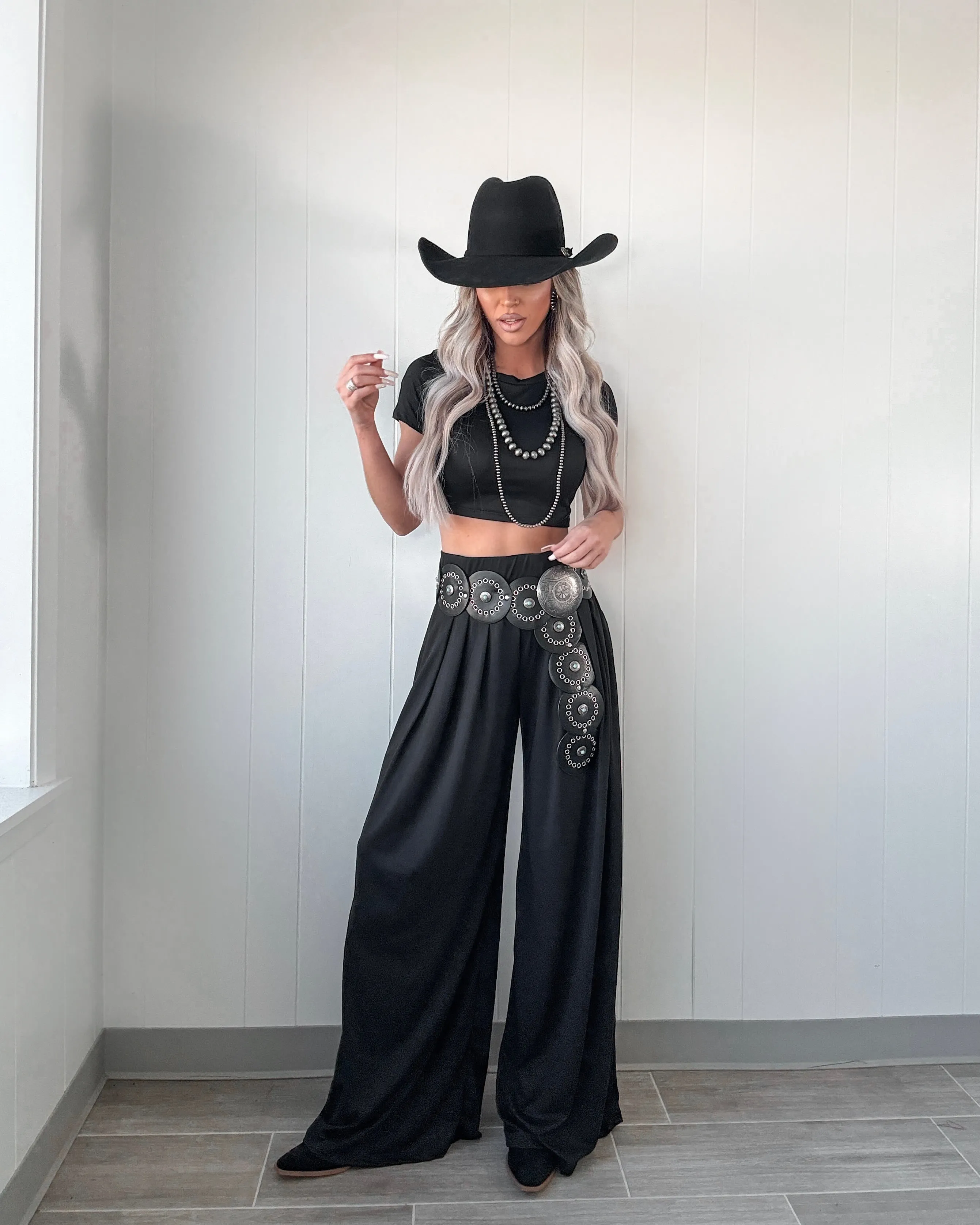 Lässig cooles Top und Hosen-Set - Schwarz