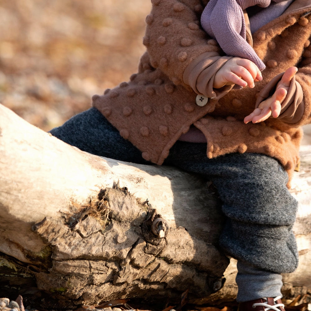 Kinder-Waldhose - Gekochte Bio-Merino/Baumwoll-Mischung - Schiefergrau (6 Monate-6 Jahre)