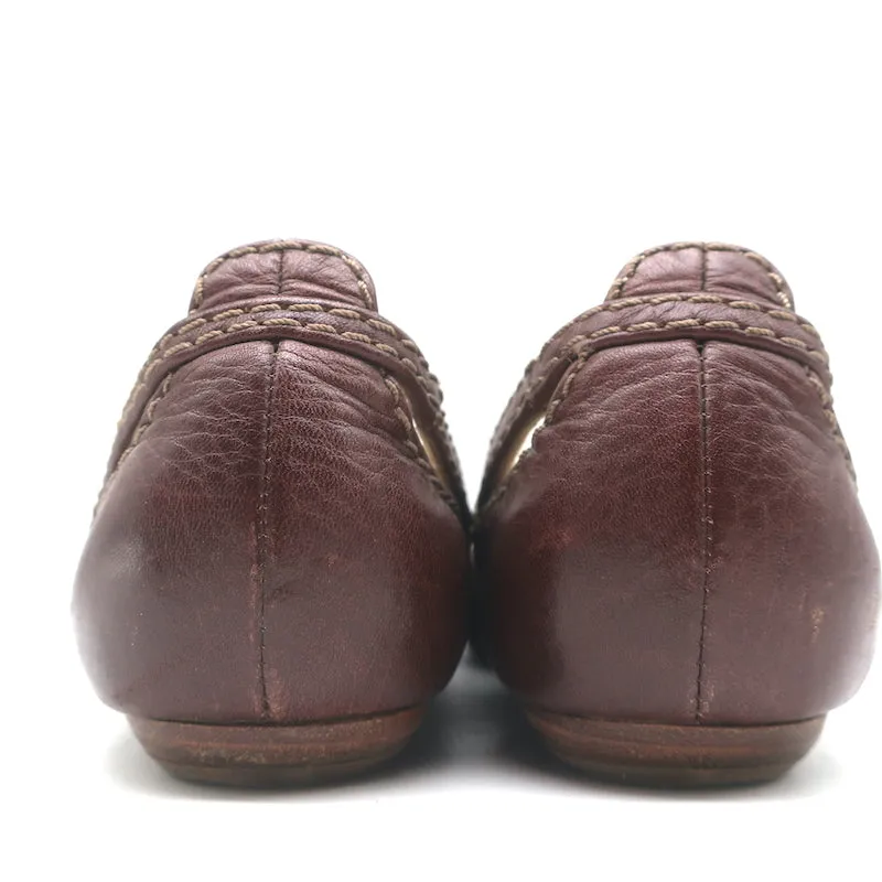 Chloe Paddington Ballettschuhe Dunkelbraun Leder Größe 36