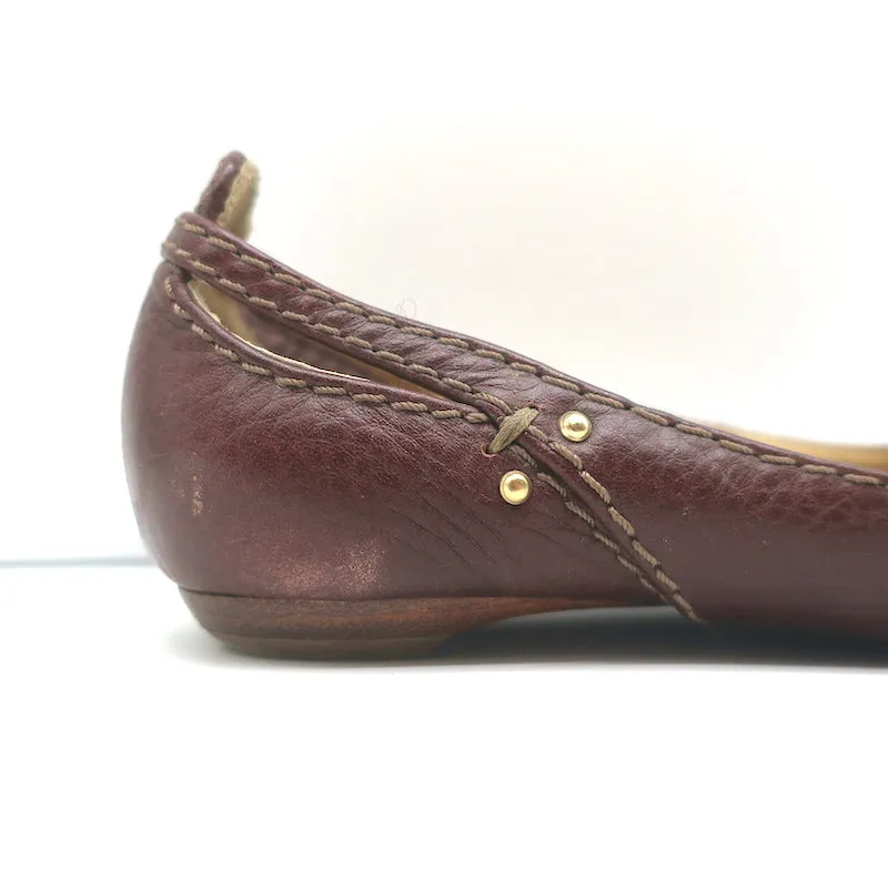Chloe Paddington Ballettschuhe Dunkelbraun Leder Größe 36