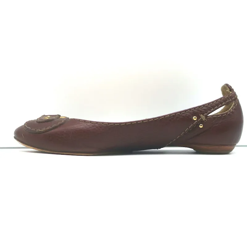 Chloe Paddington Ballettschuhe Dunkelbraun Leder Größe 36