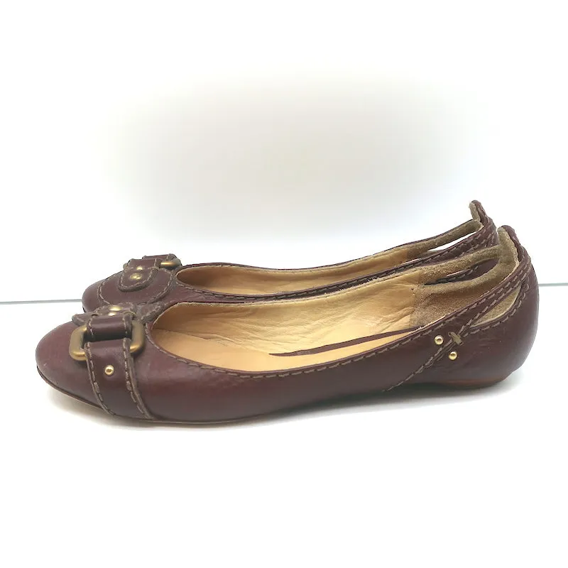 Chloe Paddington Ballettschuhe Dunkelbraun Leder Größe 36
