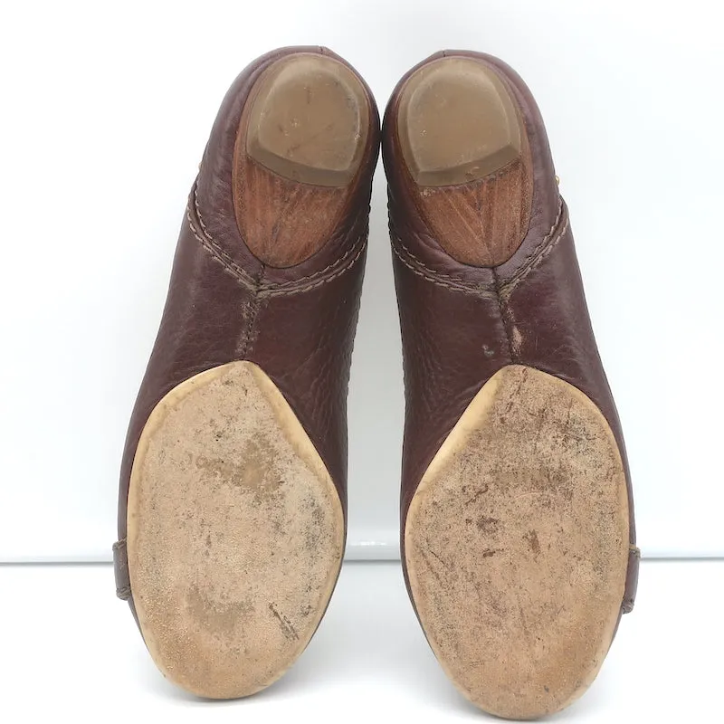 Chloe Paddington Ballettschuhe Dunkelbraun Leder Größe 36