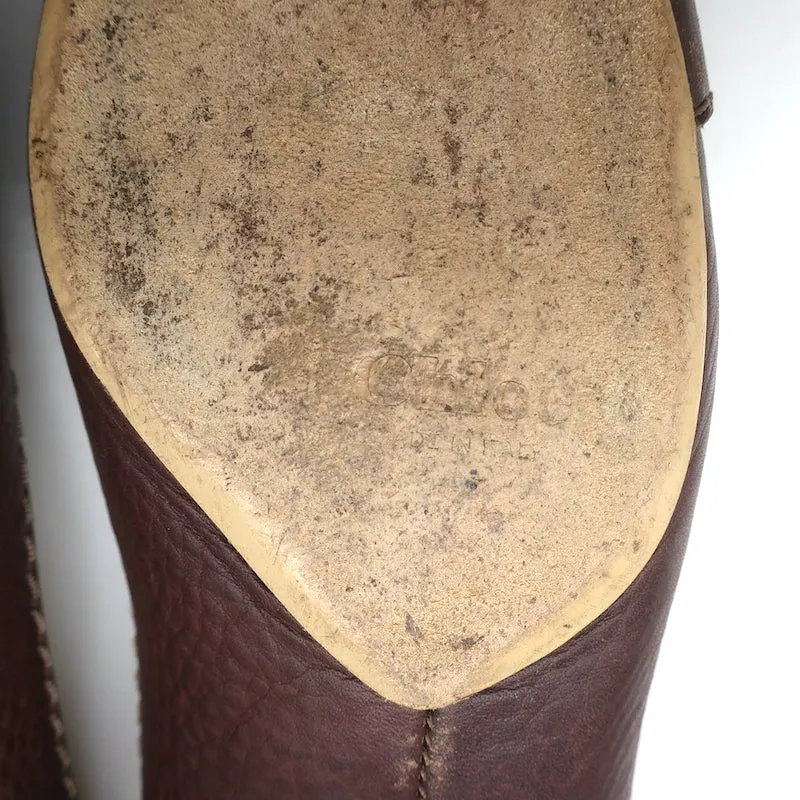 Chloe Paddington Ballettschuhe Dunkelbraun Leder Größe 36