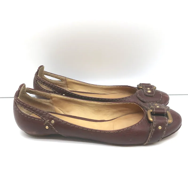 Chloe Paddington Ballettschuhe Dunkelbraun Leder Größe 36